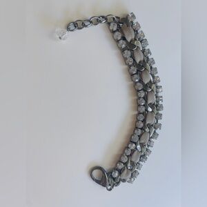 Express Silver and Gray Chain Bracelet